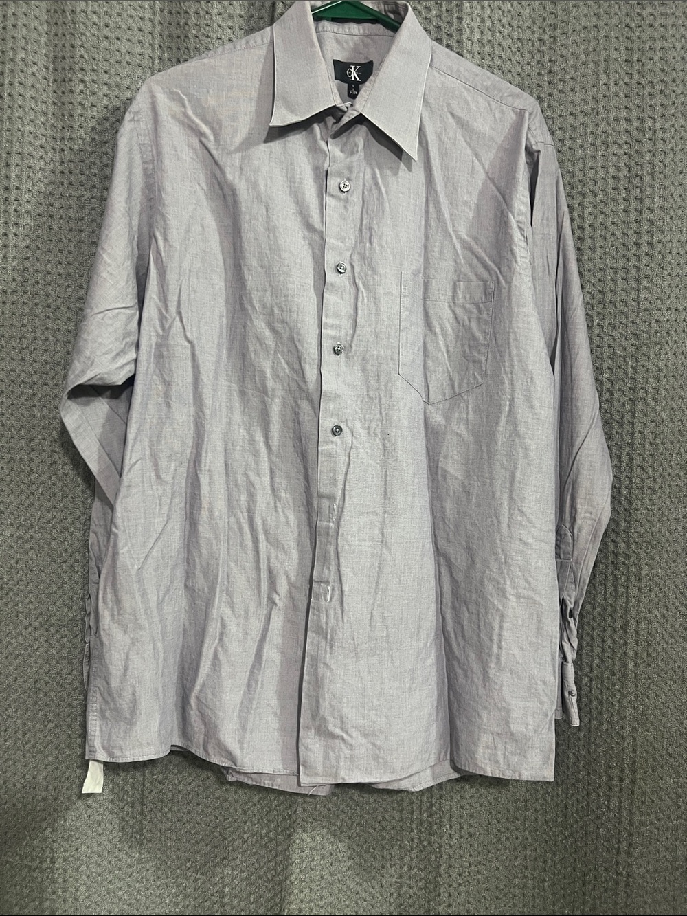 Calvin Klein Light Gray Button-Front Men's Dress Shirt